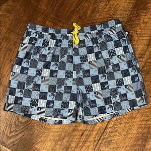 Men's Huk Blue Patterned Swim Shorts